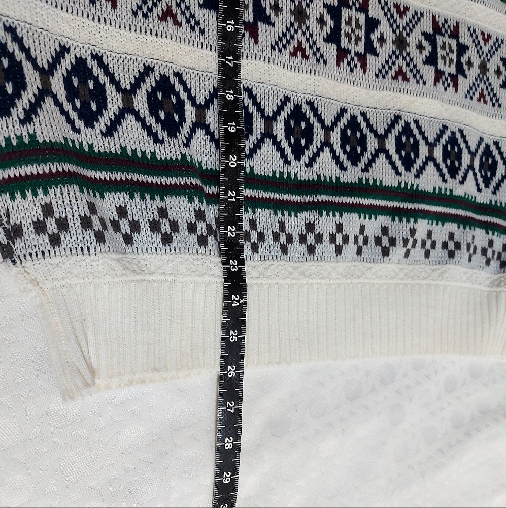 Vintage Dad Sweater Unisex Large Fair Isle Cottagecore Academia 80's Pullover - Picture 8 of 8